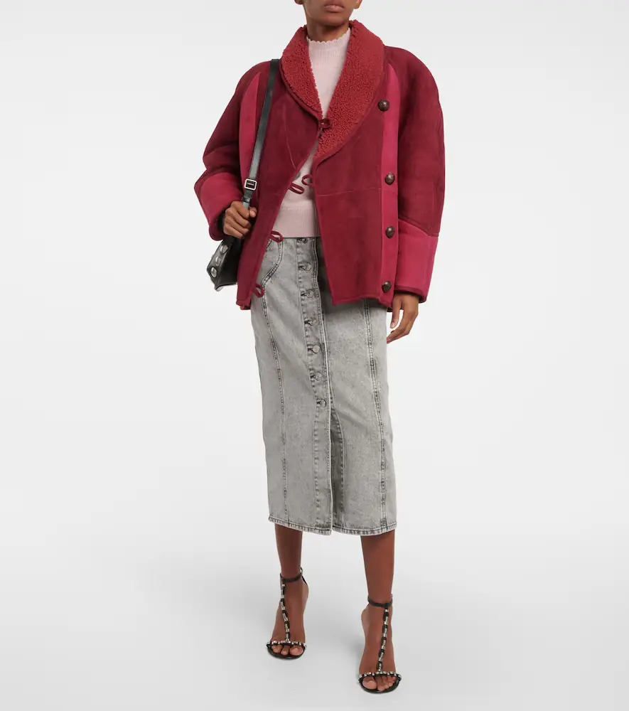 Marant Étoile Abeni shearling-lined suede jacket | Thumbnail 2