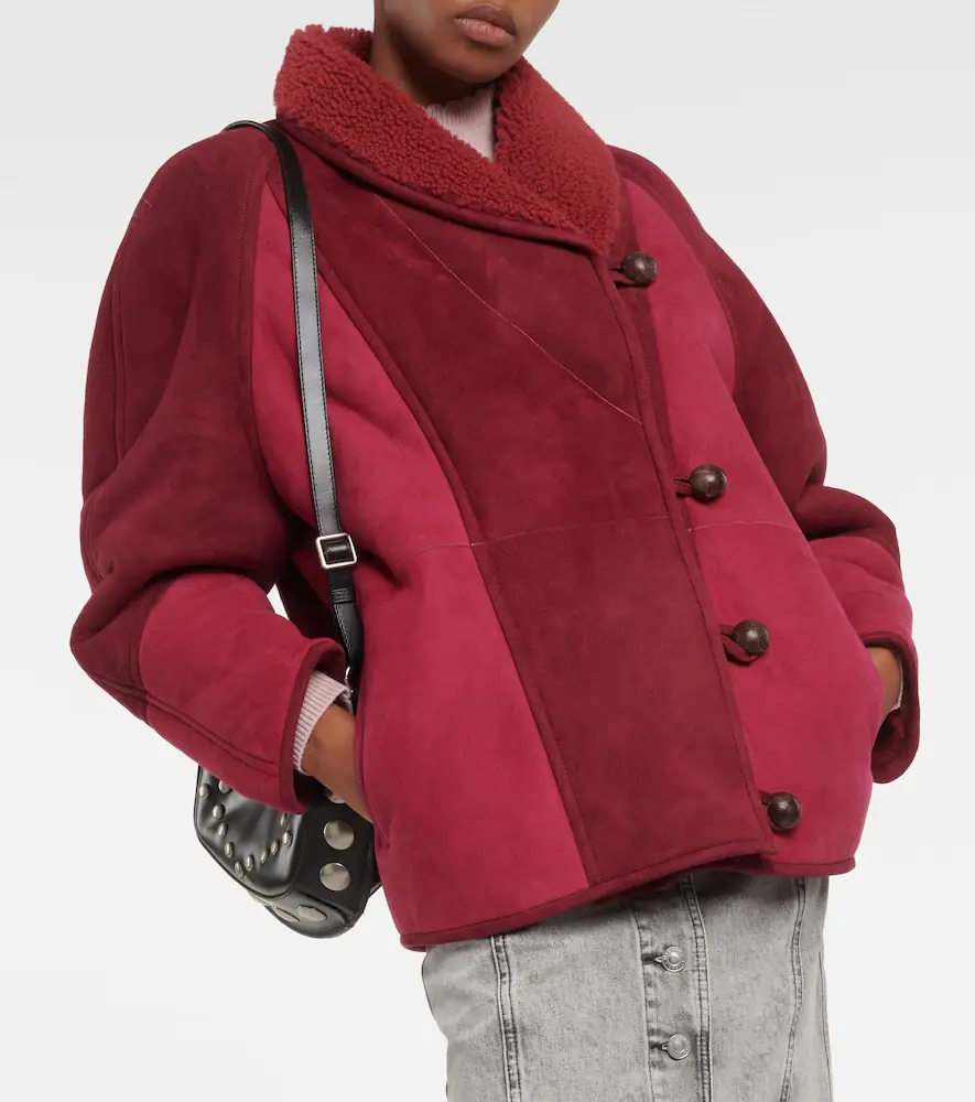 Marant Étoile Abeni shearling-lined suede jacket | Thumbnail 4