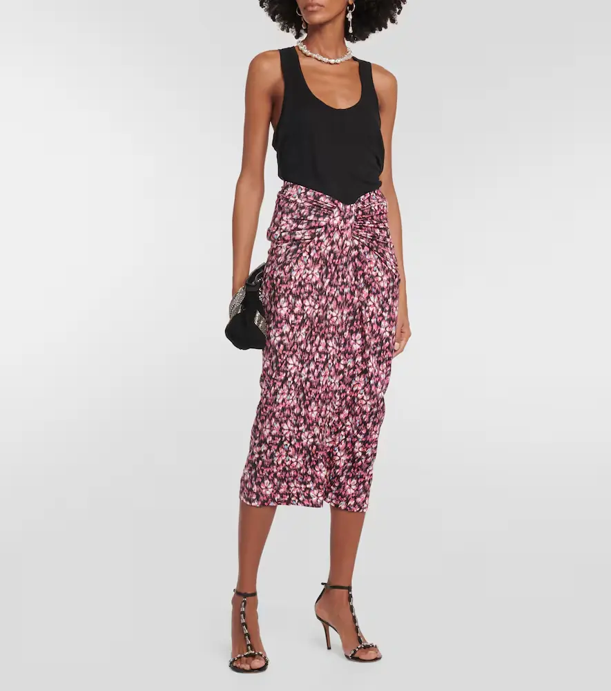 Marant Étoile Printed ruched jersey midi skirt | Thumbnail 3