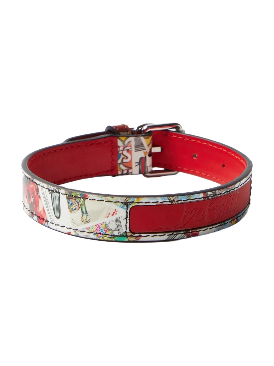 Loubicollar printed leather dog collar Loubicollar printed leather dog collar