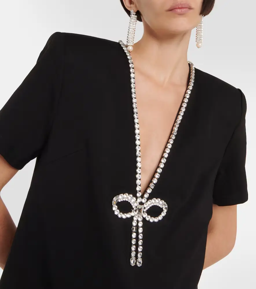 AREA Crystal bow jersey t-shirt dress | Thumbnail 2 AREA Crystal bow jersey t-shirt dress | Thumbnail 2