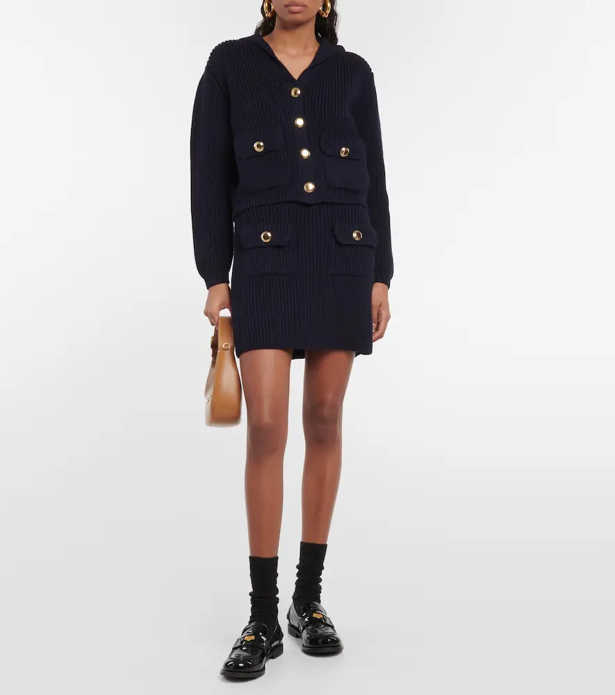 Miu Miu Ribbed-knit wool miniskirt | Thumbnail 3