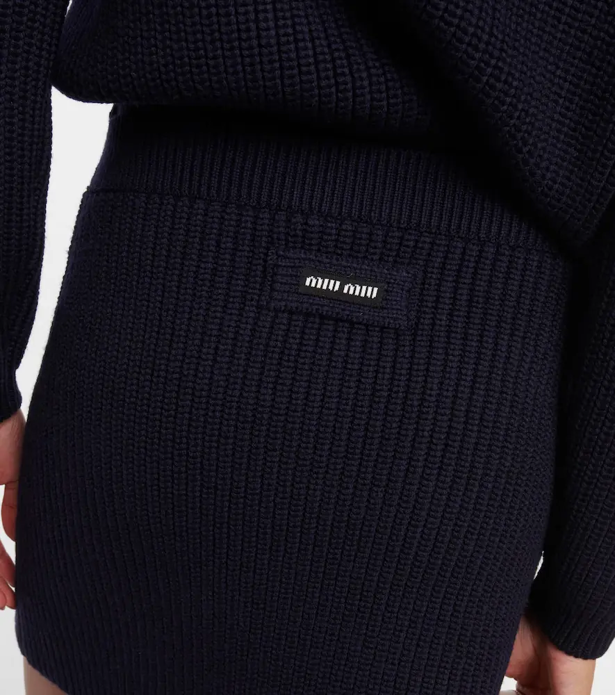 Miu Miu Ribbed-knit wool miniskirt | Thumbnail 5
