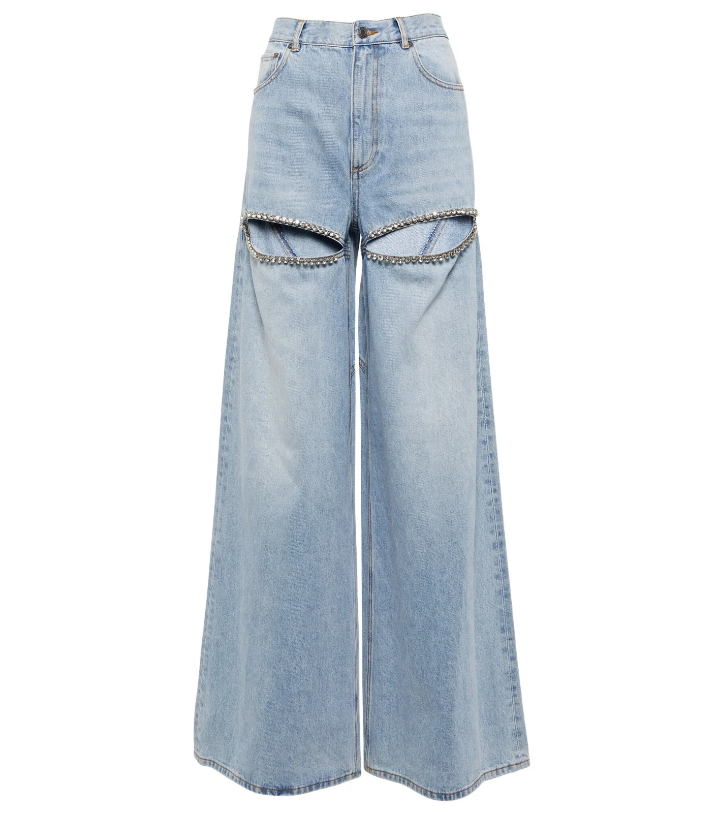 Cutout embellished high-rise wide-leg jeans Cutout embellished high-rise wide-leg jeans