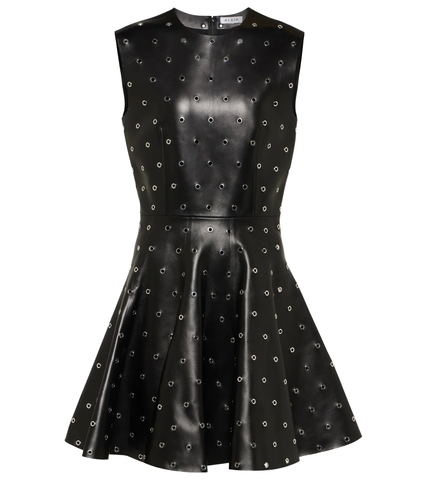 ALAÏA Studded A-line leather minidress