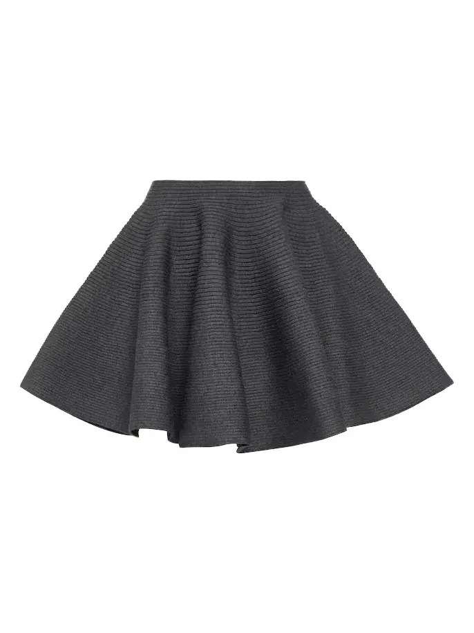 Alaïa Ribbed-knit wool-blend miniskirt