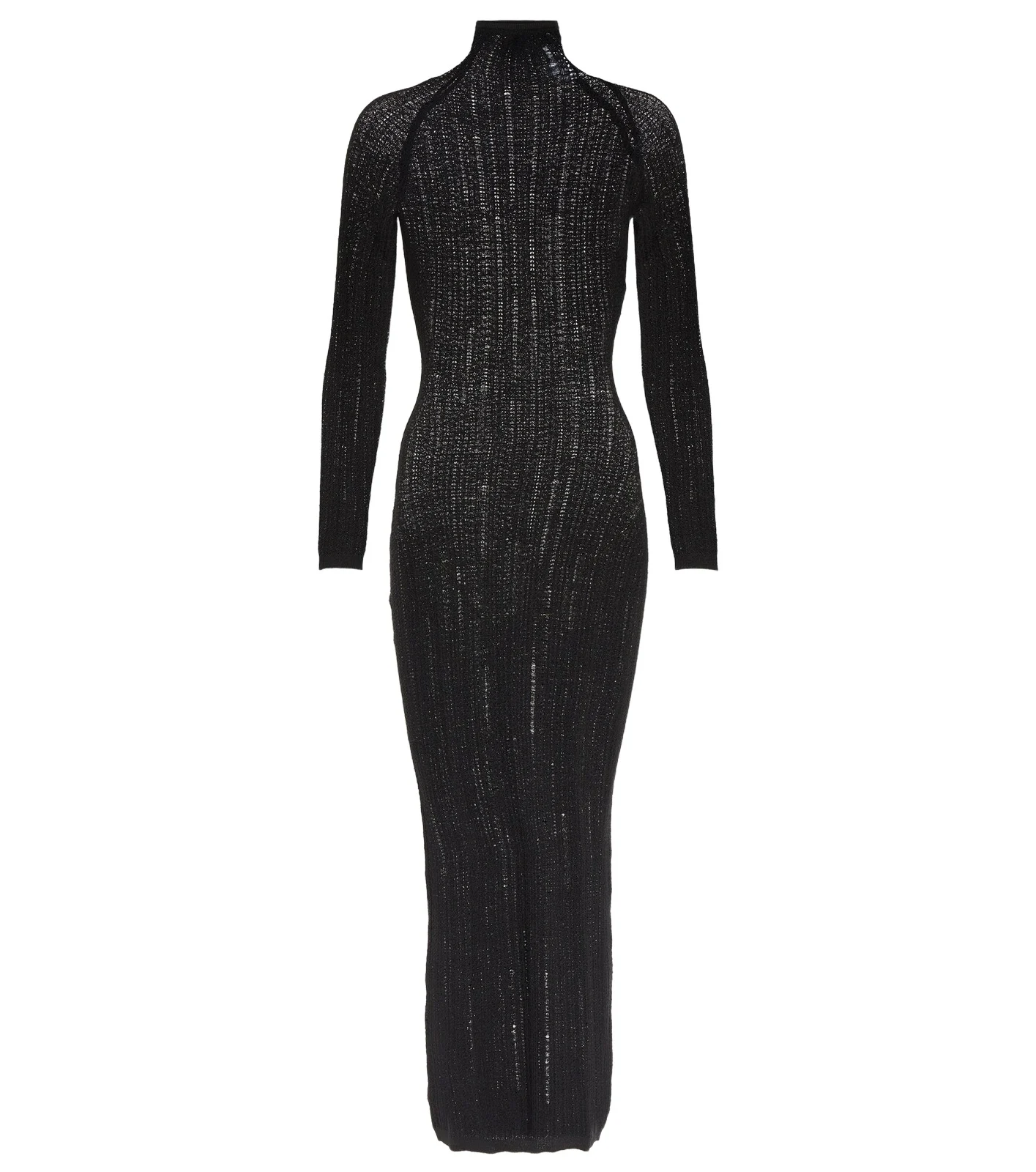 ALAÏA Distressed wool-blend midi dress
