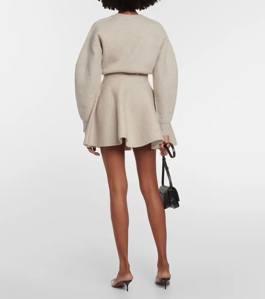ALAÏA Flared wool-blend miniskirt | Thumbnail 2