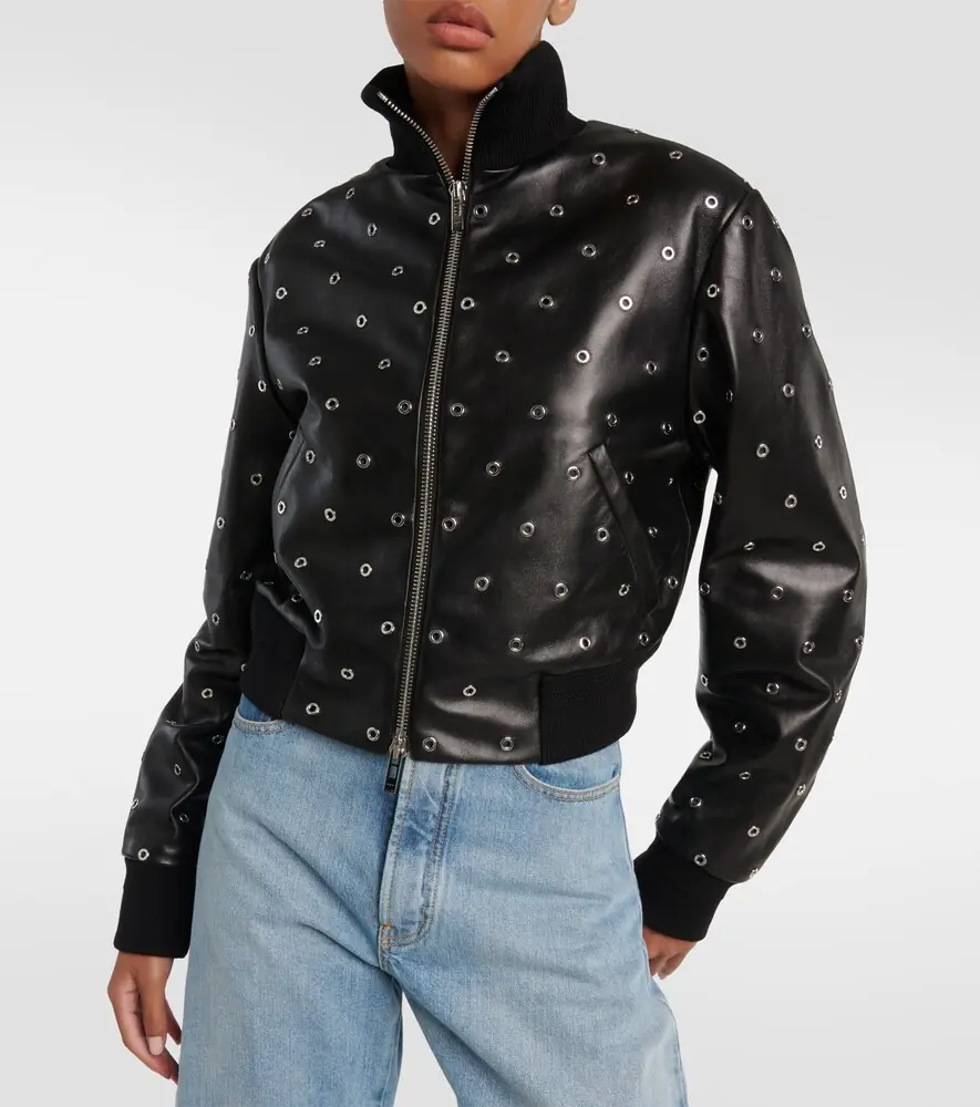 Alaïa Alaïa Studded leather bomber jacket | Thumbnail 3 Alaïa Alaïa Studded leather bomber jacket | Thumbnail 3