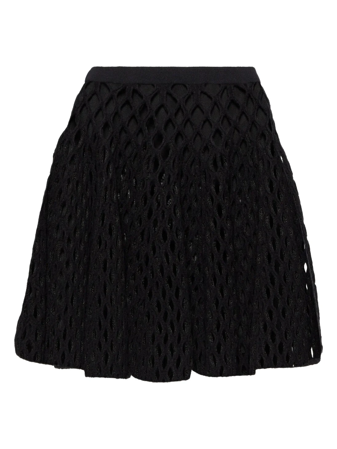 High-rise wool-blend open-knit miniskirt High-rise wool-blend open-knit miniskirt