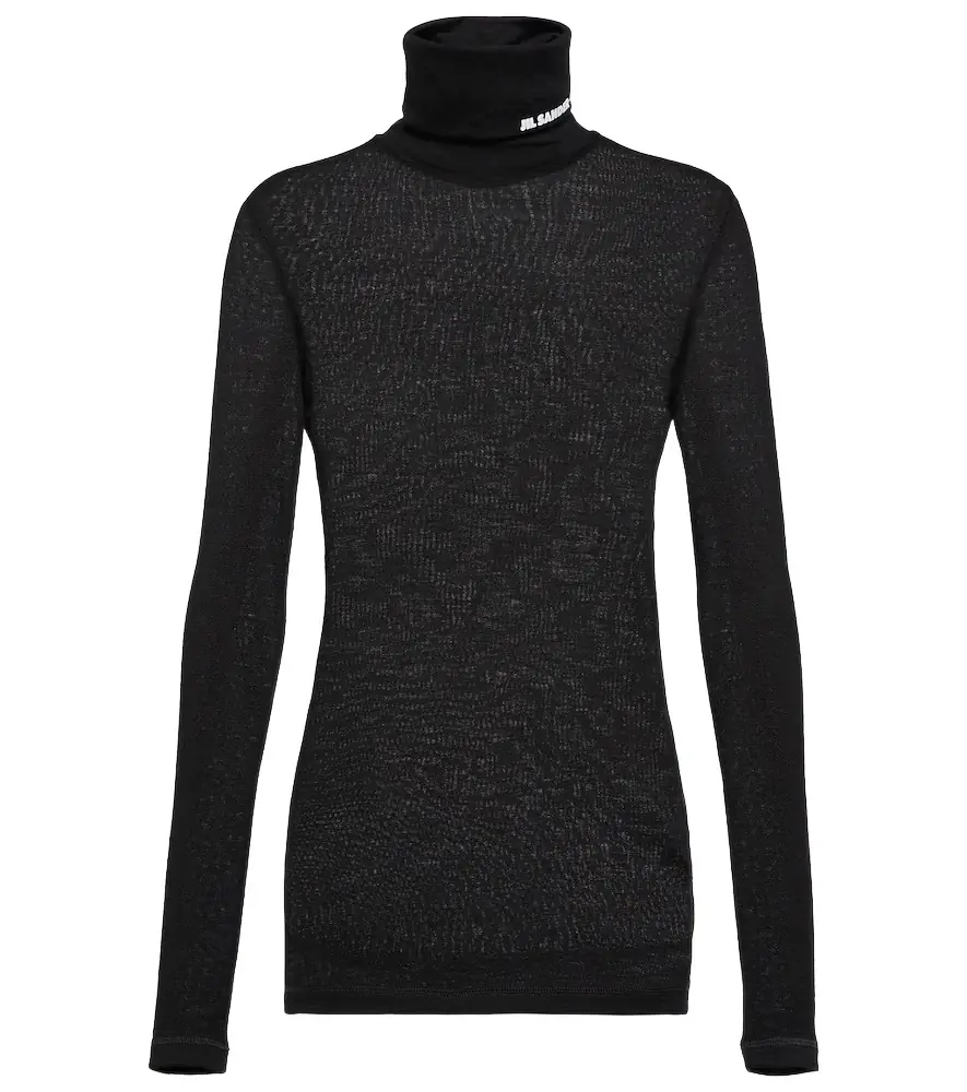 Jil Sander Logo turtleneck sweater