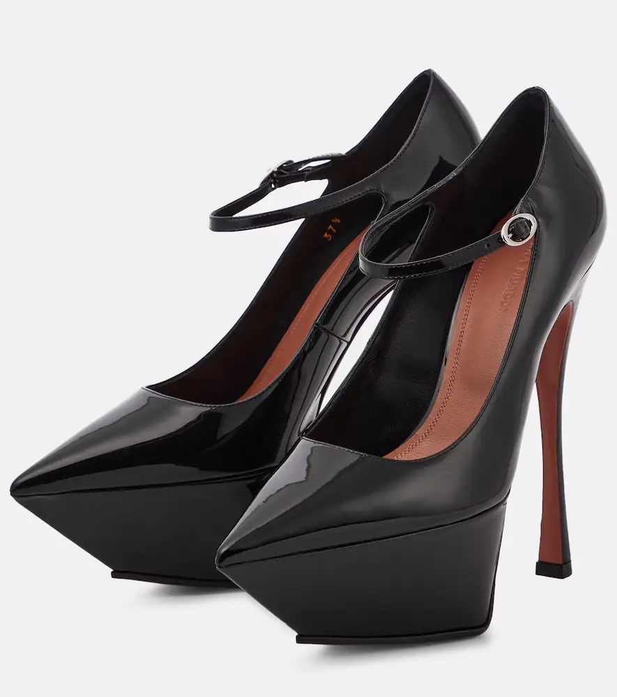 Amina Muaddi Yigit patent leather platform pumps | Thumbnail 6 Amina Muaddi Yigit patent leather platform pumps | Thumbnail 6