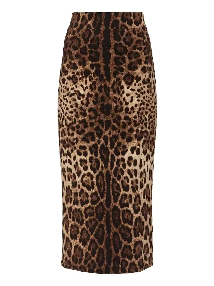 Leopard-print wool pencil skirt Leopard-print wool pencil skirt
