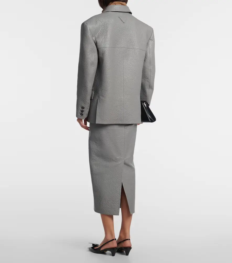 Prada High-rise leather pencil skirt | Thumbnail 2