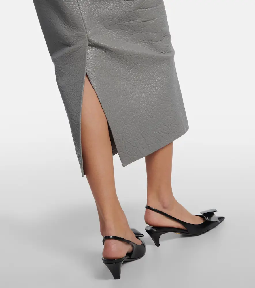 Prada High-rise leather pencil skirt | Thumbnail 3