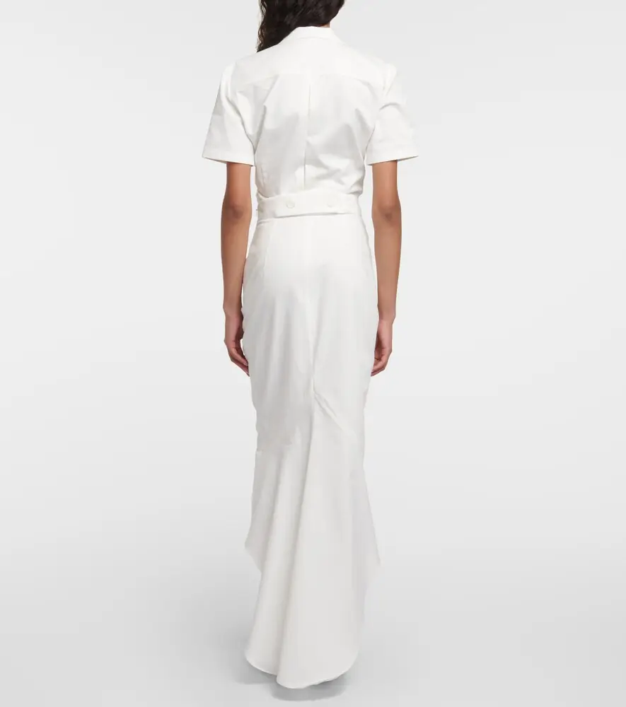 Prada Asymmetric cotton midi skirt | Thumbnail 4 Prada Asymmetric cotton midi skirt | Thumbnail 4