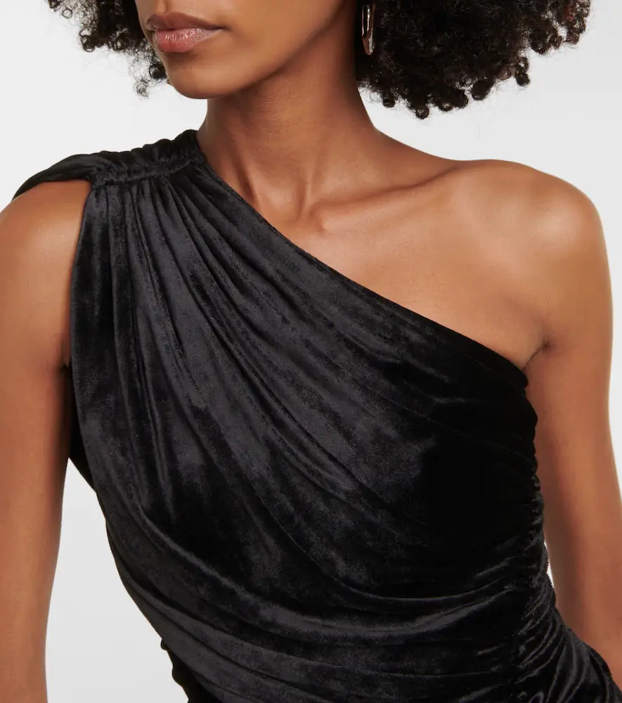 Rick Owens Lilies Amira one-shoulder velvet top | Thumbnail 5