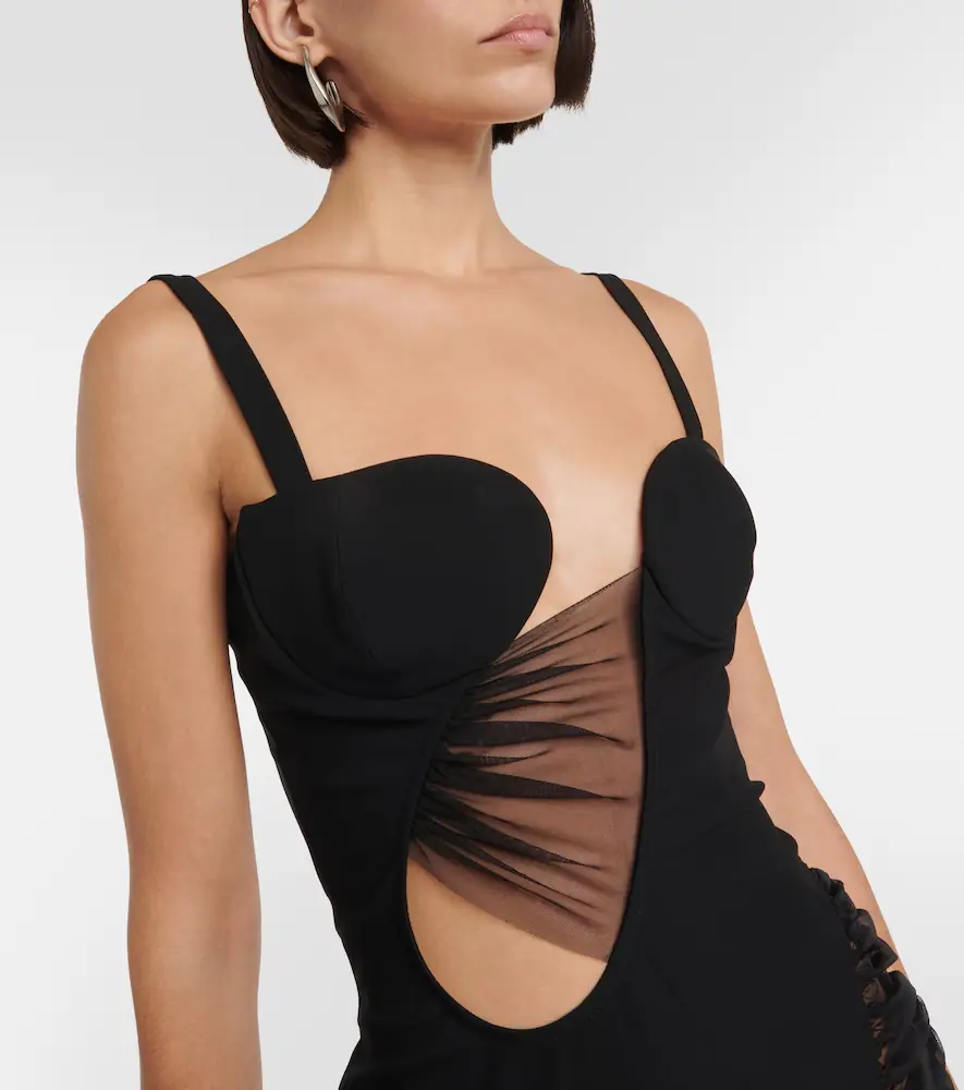 Nensi Dojaka Cutout jersey minidress | Thumbnail 4 Nensi Dojaka Cutout jersey minidress | Thumbnail 4