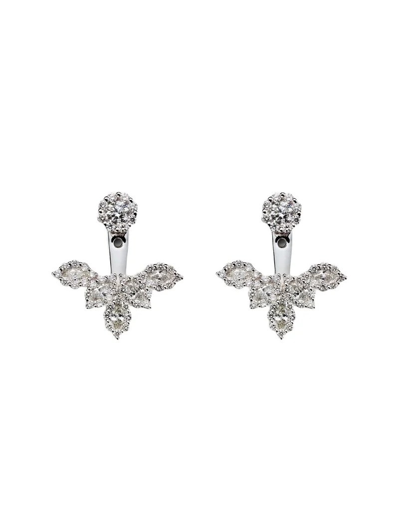 YEPREM Moonflower 18kt white gold earrings with diamonds