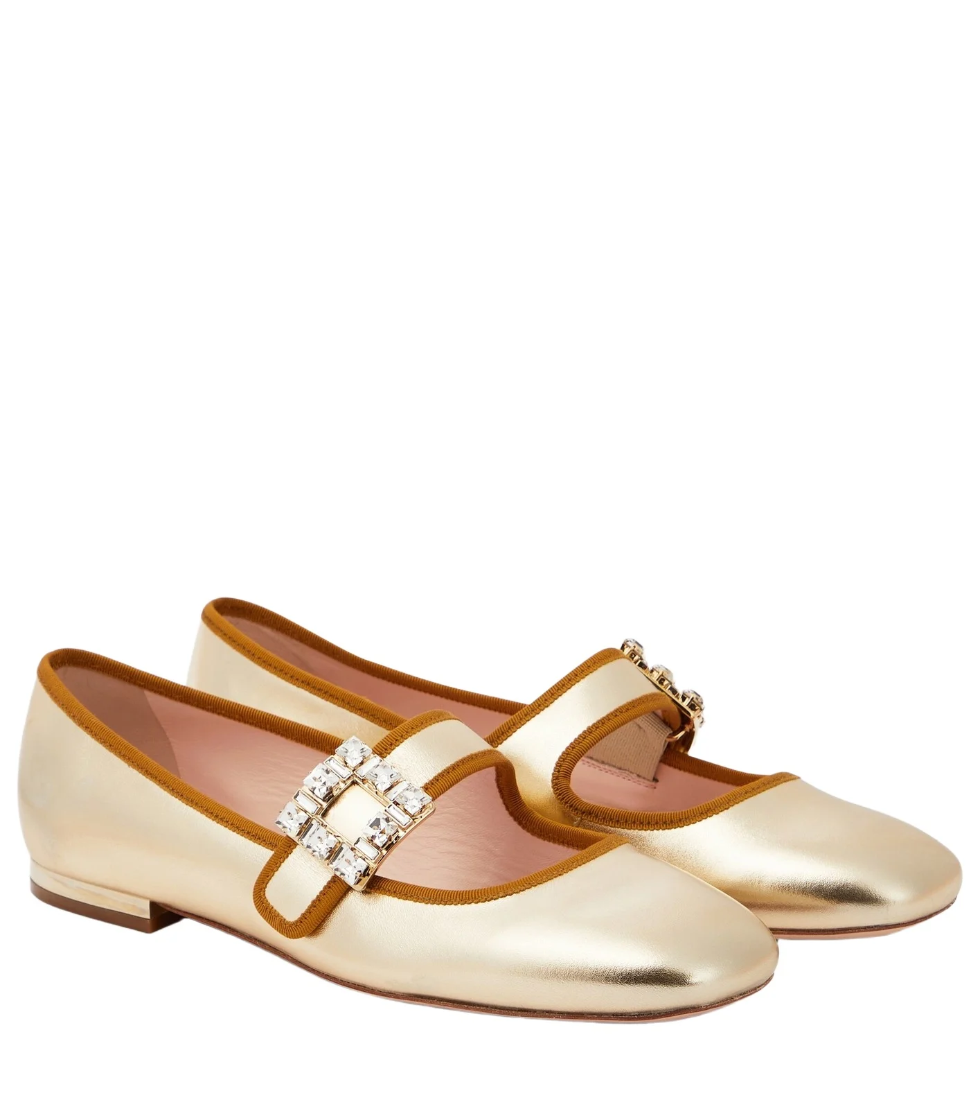 Roger Vivier Très Vivier metallic leather ballet flats