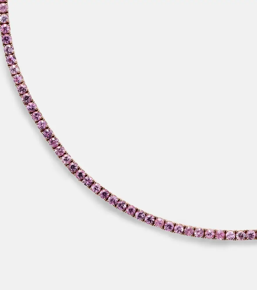 Roxanne First 14kt rose gold tennis necklace with sapphires | Thumbnail 2 Roxanne First 14kt rose gold tennis necklace with sapphires | Thumbnail 2