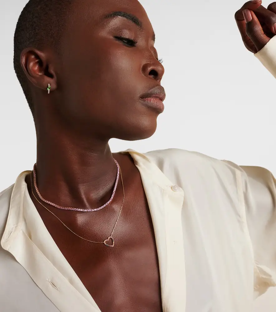 Roxanne First 14kt rose gold tennis necklace with sapphires | Thumbnail 4 Roxanne First 14kt rose gold tennis necklace with sapphires | Thumbnail 4