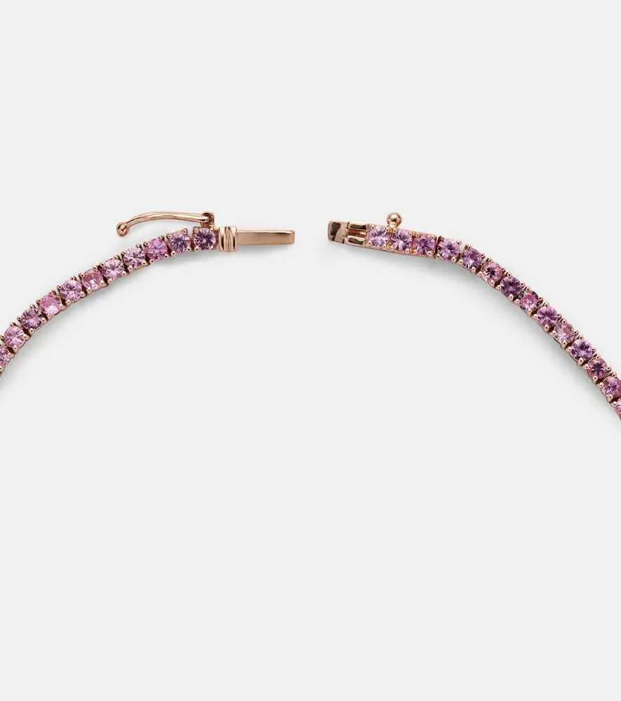 Roxanne First 14kt rose gold tennis necklace with sapphires | Thumbnail 6 Roxanne First 14kt rose gold tennis necklace with sapphires | Thumbnail 6