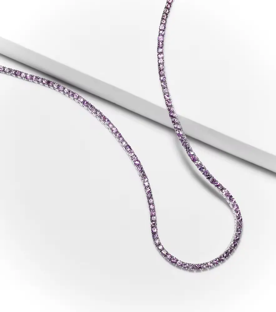 Roxanne First 14kt white gold tennis necklace with sapphires | Thumbnail 6