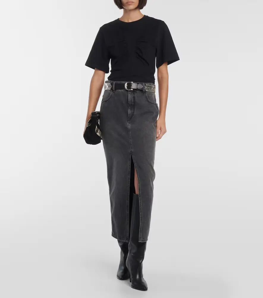 Isabel Marant Zeren draped cotton jersey T-shirt | Thumbnail 3