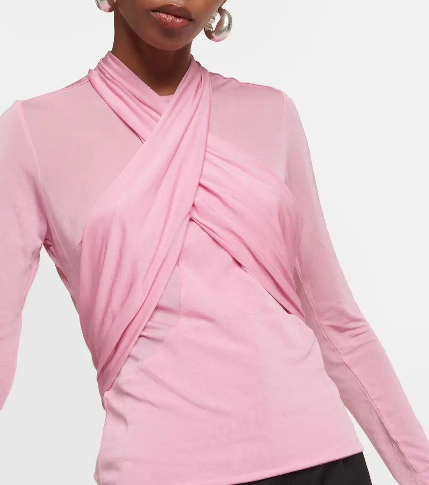 Isabel Marant Resly draped semi-sheer jersey top | Thumbnail 2
