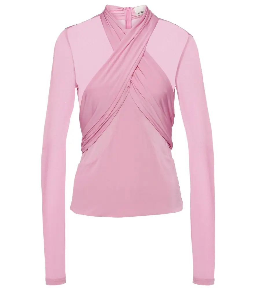 Isabel Marant Resly draped semi-sheer jersey top