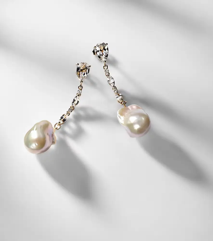 Mateo 14kt gold earrings with pearls, diamonds, and topaz | Thumbnail 3 Mateo 14kt gold earrings with pearls, diamonds, and topaz | Thumbnail 3