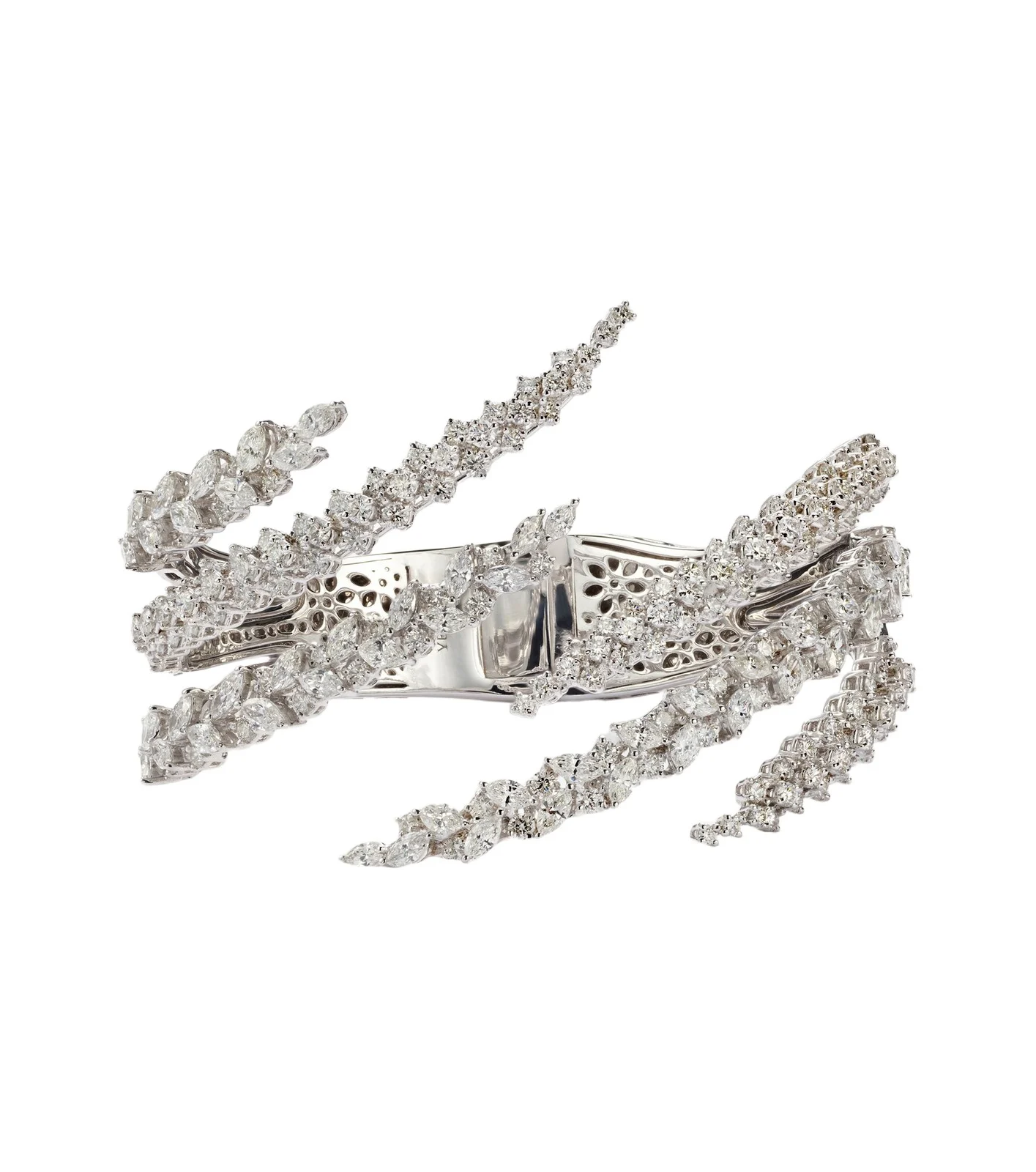 Y-Couture 18kt white gold bangle with diamonds