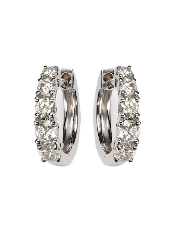 Huggie 18kt gold earrings with diamonds Huggie 18kt gold earrings with diamonds