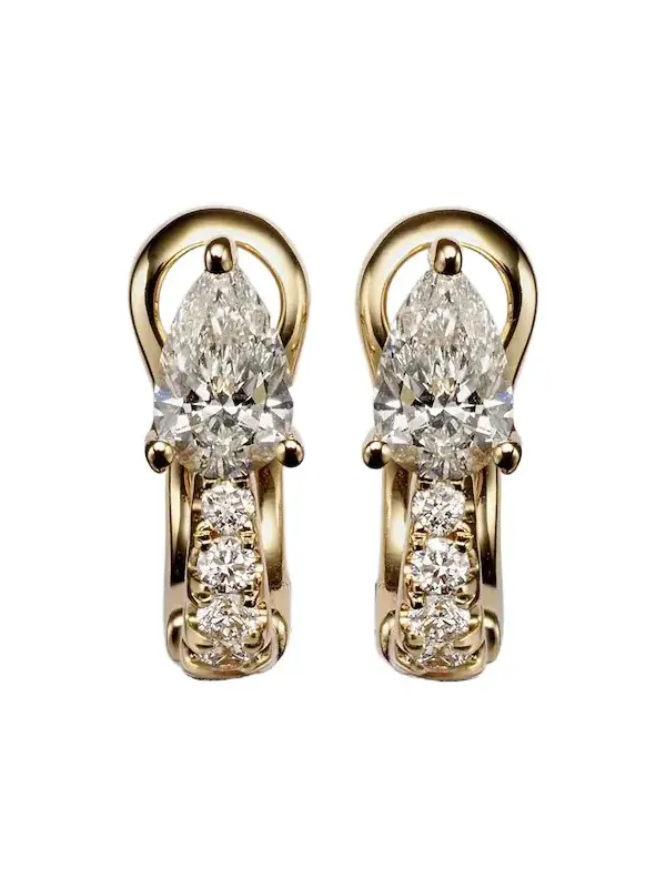 18kt gold huggies with diamonds 18kt gold huggies with diamonds