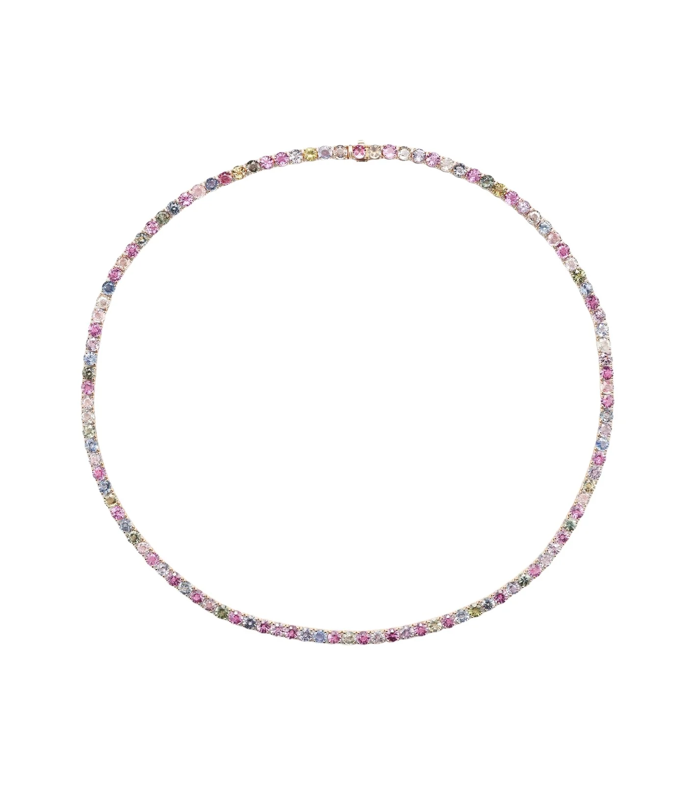 Pastello Essentials Rivière 18kt rose gold necklace with sapphires