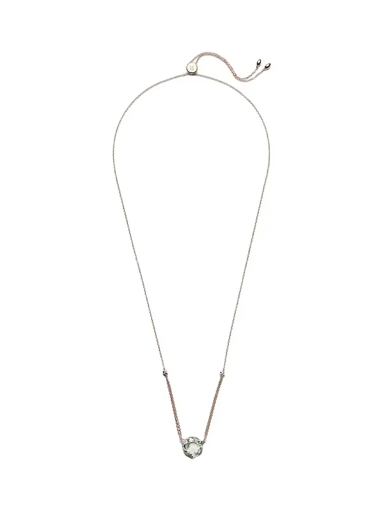 18kt rose gold necklace with prasiolite and diamonds 18kt rose gold necklace with prasiolite and diamonds