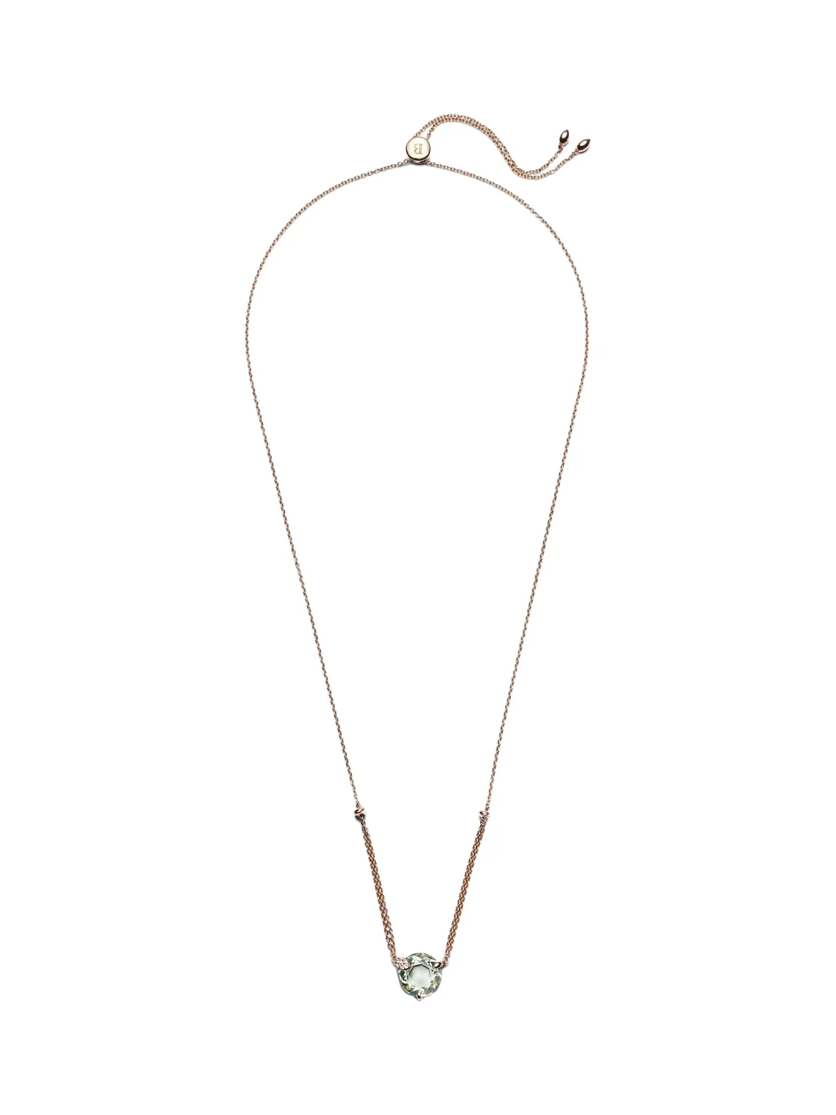 18kt rose gold necklace with prasiolite and diamonds 18kt rose gold necklace with prasiolite and diamonds