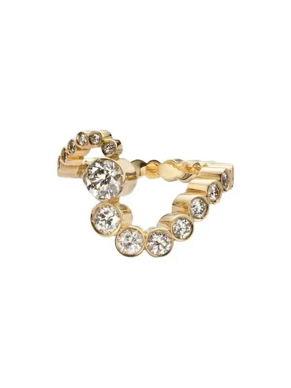 Grand Ensemble Ocean 18kt gold ring with diamonds