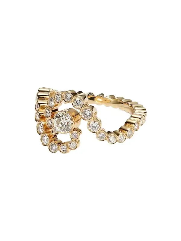 Ocean de Ciel 18kt gold ring with diamonds