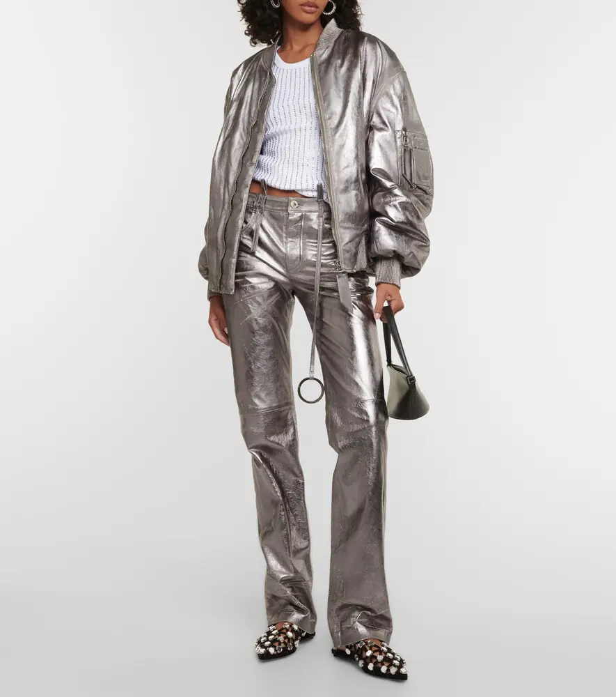 The Attico Metallic leather bomber jacket | Thumbnail 2