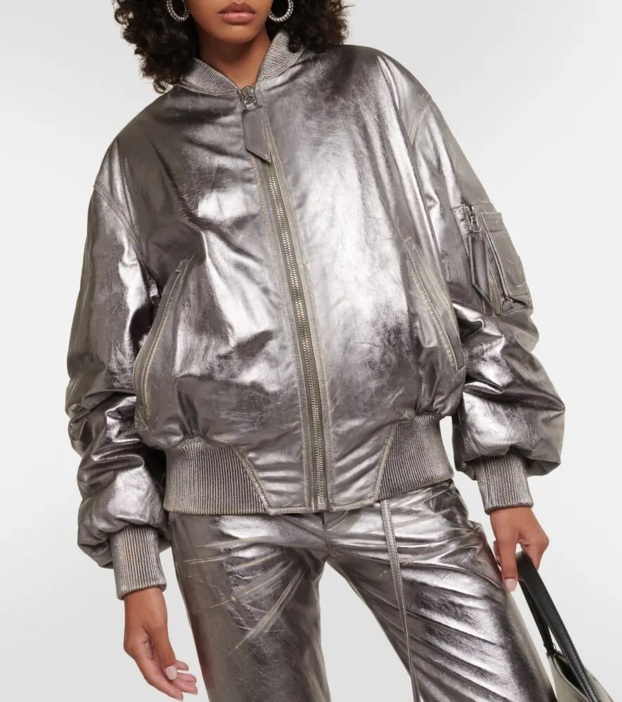 The Attico Metallic leather bomber jacket | Thumbnail 3