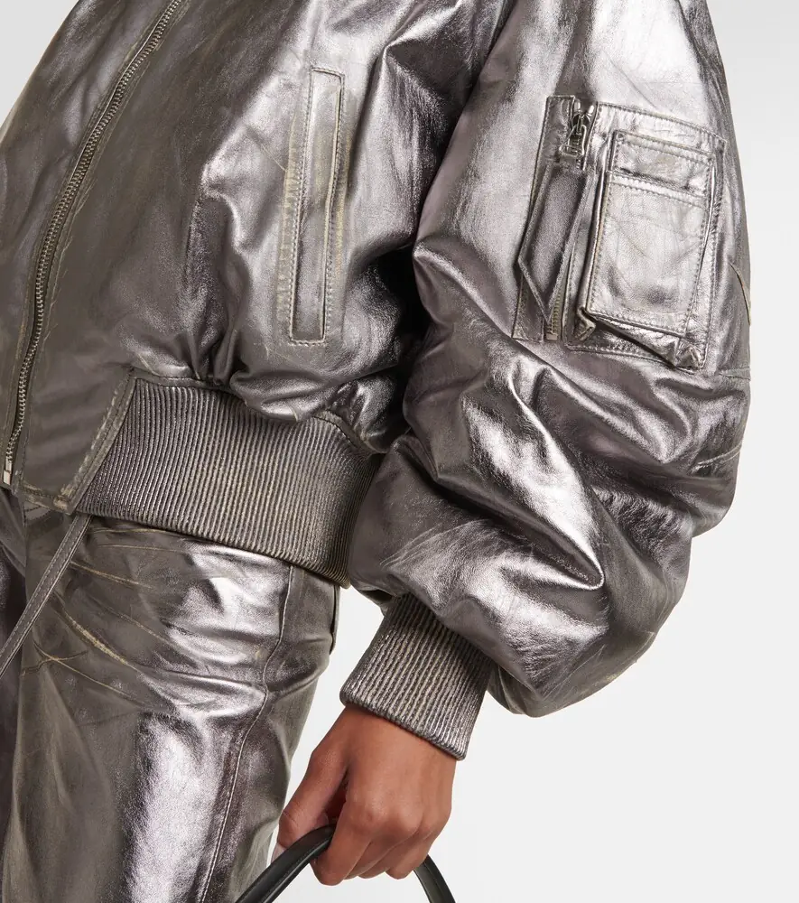 The Attico Metallic leather bomber jacket | Thumbnail 4