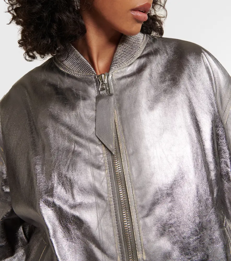The Attico Metallic leather bomber jacket | Thumbnail 5