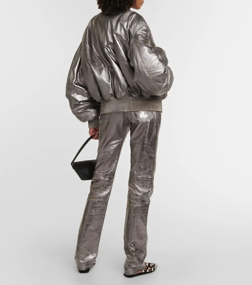 The Attico Metallic leather bomber jacket | Thumbnail 6