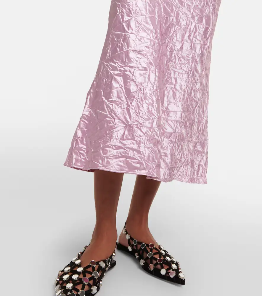 The Attico Crinkled satin slip skirt | Thumbnail 5