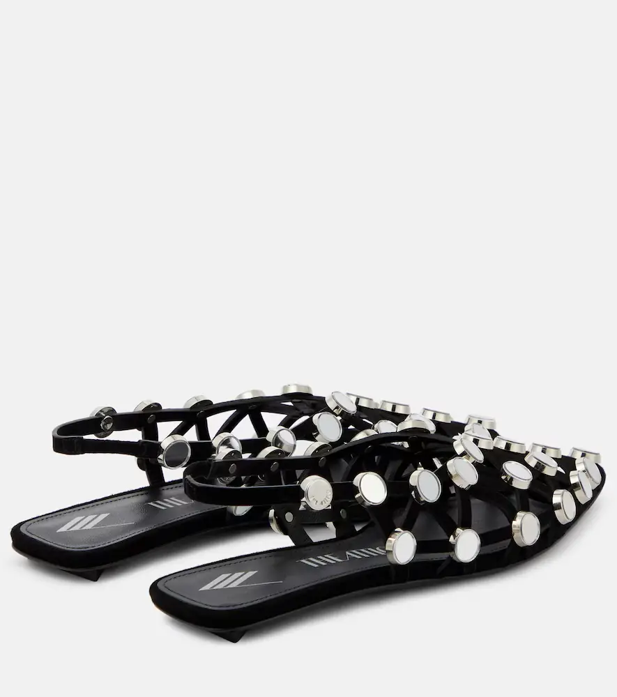 The Attico Grid embellished suede ballet flats | Thumbnail 2 The Attico Grid embellished suede ballet flats | Thumbnail 2