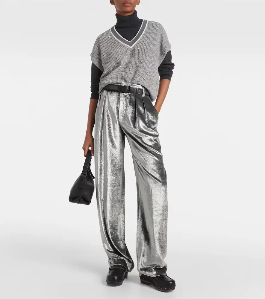 Brunello Cucinelli Velvet wide-leg pants | Thumbnail 6 Brunello Cucinelli Velvet wide-leg pants | Thumbnail 6