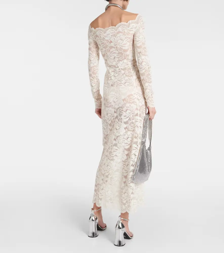 Rabanne Off-shoulder lace maxi dress | Thumbnail 4