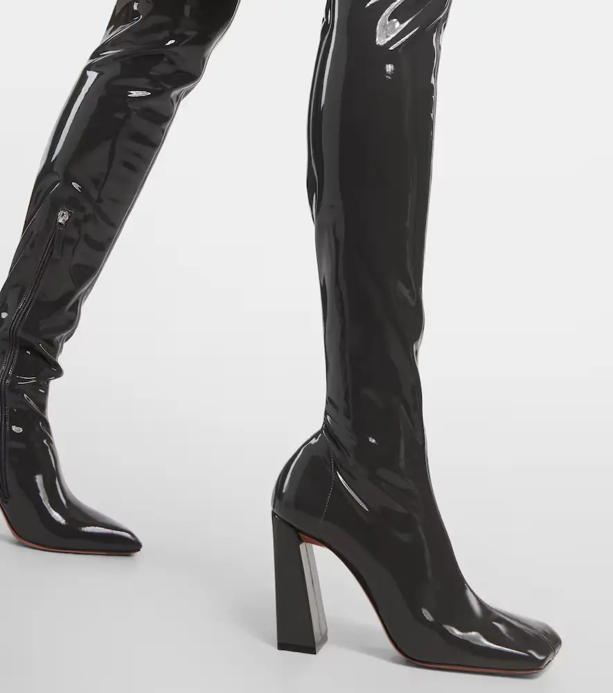 Amina Muaddi Marine Stretch 95 latex over-the-knee boots | Thumbnail 2 Amina Muaddi Marine Stretch 95 latex over-the-knee boots | Thumbnail 2